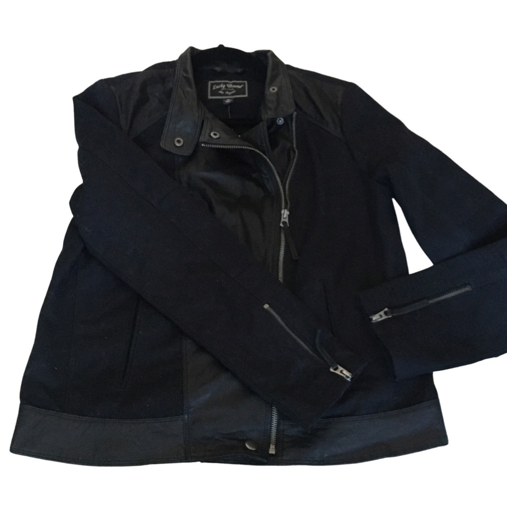 Lucky Brand goat leather jacket with cotton exterior